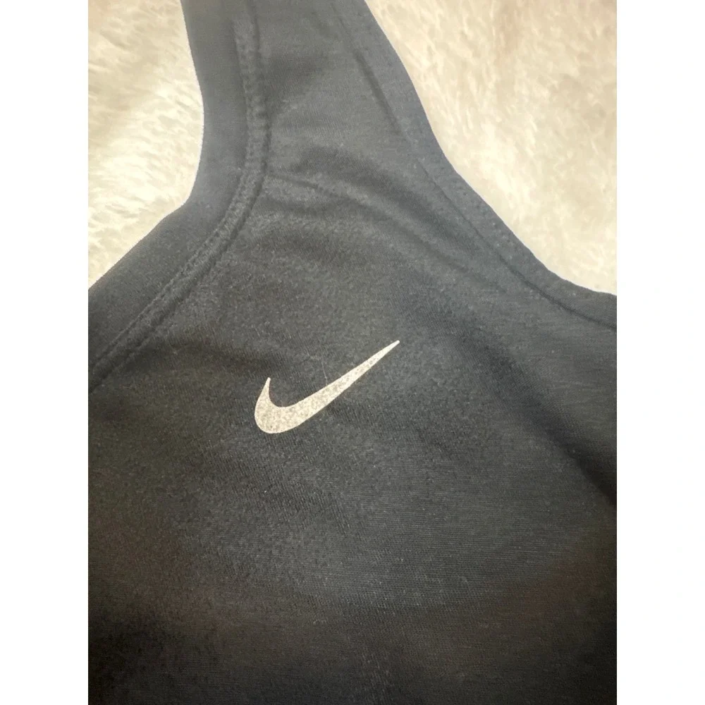 Nike Tank Top Women Medium Black Good Dri-FIT Racerback Running Mesh Activewear